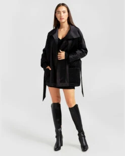Ace Of Spades Velvet Coat - Black