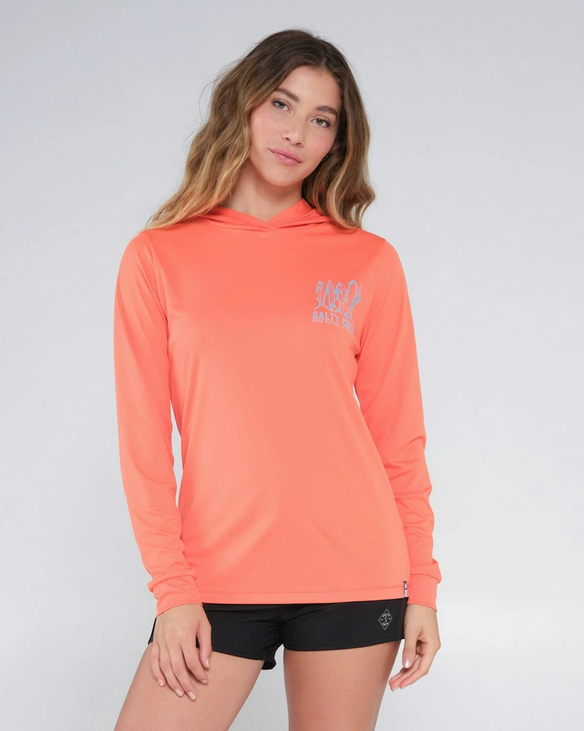 Salty Crew LINE UP HOODED SUN SHIRT - Hot Coral 1 Salty Crew LINE UP HOODED SUN SHIRT - Hot Coral
