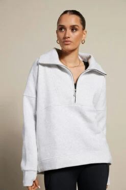 Cosy Bella 1/2 Zip (White Marle)