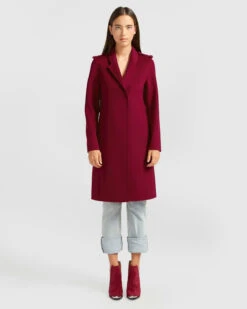 Mango Fashion Shop 41 Jealousy Belted Wool Blend Coat - Magenta