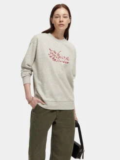 Scotch & Soda Loose Fit Artwork Crewneck Sweatshirt - 100371743