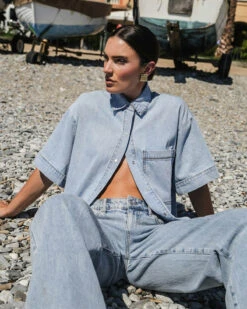 Mango Fashion Shop 34 INES SHIRT - FADED INDIGO